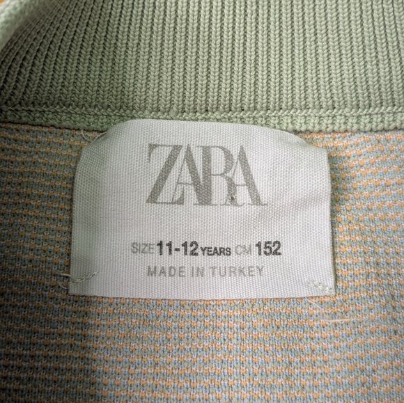 Zara 11/12 Knit Sweater in Green and Orange With Stars - Back To School Crewneck - Picture 2 of 5
